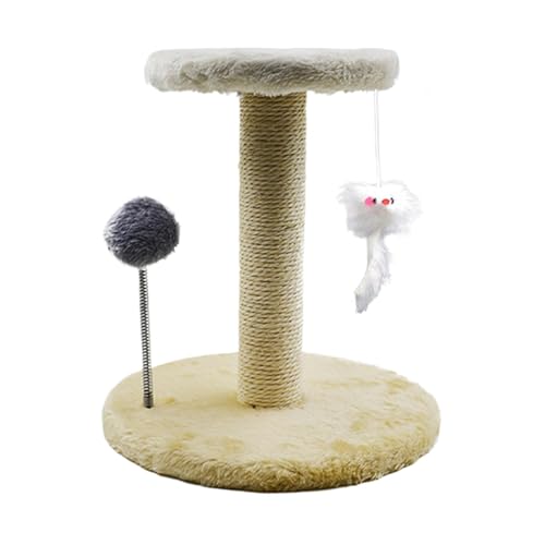 Cat Scratcher Tower Pad, Large Scratching Post, 10.24x10.24x11.02 Inches Protection Tree Cage, Scratching, (Gray/Black/Beige), Ideal Animal Tower for Kitten von Gvblkq