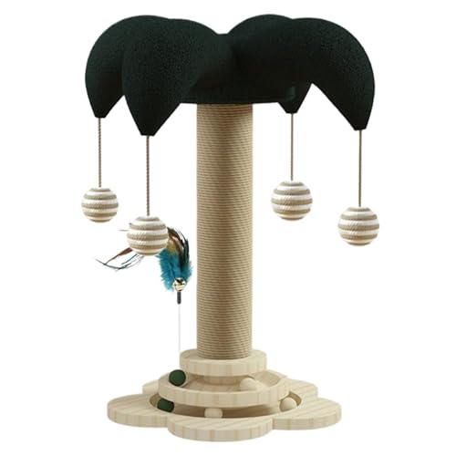 Cat Scratcher and Climbing Post, Multi- Cat Climbing Structure, Engaging Toys for Playful Cats, Cat Scratcher Board for Cats Indoor Play with Dangling Ball, 29x29x50cm/11.42x11.42x19.69 Inch von Gvblkq