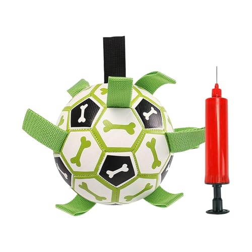 Dog Soccer Ball, Tug of War Football, Pet Yard Games, Outdoor Boredom Buster, Indestructible Puppy Water Toy, Chew Accessory for Puppies, Fun Play & Exercise, 5.91x5.91x5.91 inches von Gvblkq