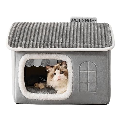 Eco-Friendly Cat Bed, Soft Cat House, Cat Shelter for Indoors, Durable Cat Bed, Stylish Cat House, Fleece Cat Bed, Insulated Cat House, Cat Bed with Removable Cover, Foldable Cat House, von Gvblkq