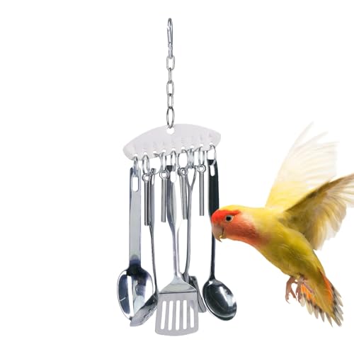 Gvblkq Bird Chew Toy for Parrot, Stainless Steel Parrot Toy, Bird Spoon Ring Toy, Parrot Gnawing Toy, Parrot Chew Toy, Bird Scoop Toy, Chew Toy for Birds, Parrot Bird Spoon, Bird Toy for Conures Gvblkq Bird Chew Toy for Parrot, Stainless Steel Parrot Toy, Bird Spoon Ring Toy, Parrot Gnawing Toy, Parrot Chew Toy, Bird Scoop Toy, Chew Toy for Birds, Parrot Bird Spoon, Bird Toy for Conures von Gvblkq