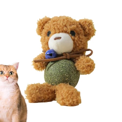 Gvblkq Cat Catnip Toys with Bell, Interactive Plush Catnip Ball Toy, Indoor Kitten Exercise Toy, Physical Stimulation Toy for Cats, Catnip Toys for All Breeds, Plush Animal Catnip Ball Toy, Bel von Gvblkq