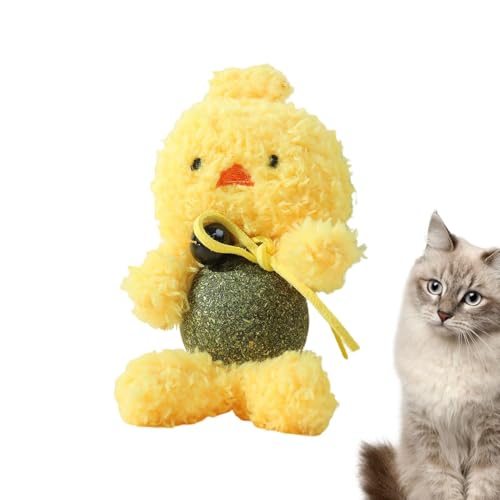 Gvblkq Cat Catnip Toys with Bell, Interactive Plush Catnip Ball Toy, Indoor Kitten Exercise Toy, Physical Stimulation Toy for Cats, Catnip Toys for All Breeds, Plush Animal Catnip Ball Toy, Bel von Gvblkq