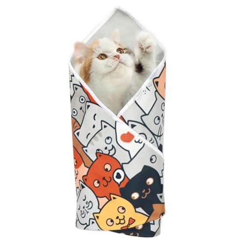 Gvblkq Cat Grooming Cloth Wrap, Adherent Adjustable Fabric to Wrap Cat, Cat Grooming Bag, Anti Scratch Anti Escape Bag, Cat Control Mat, Multifunctional Pet Tool for Safe & Easy Handling, Adherent von Gvblkq