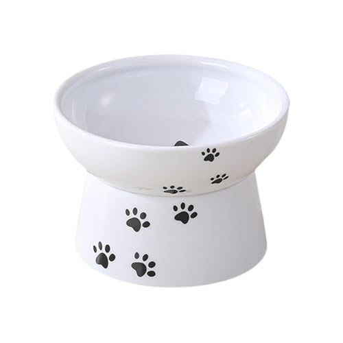 Gvblkq Elevated Ceramic Cat Bowls, Anti-Slip Pet Feeding Dish, Modern Elevated Food or Water Bowls for Cats, Dogs, Dishwasher and Microwave Safe, 4.33x4.33x2.95 inches von Gvblkq