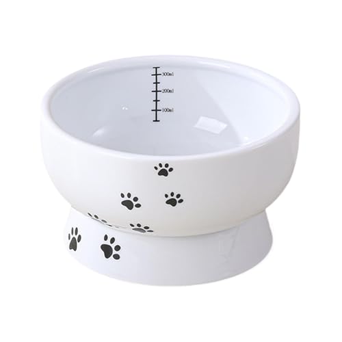 Gvblkq Erhöhte Keramik-Katzennäpfe, rutschfester Futternapf für Haustiere, modern, erhöhter Futternapf für Katzen, Hunde, spülmaschinen- und mikrowellengeeignet, 11 x 11 x 7,5 cm von Gvblkq