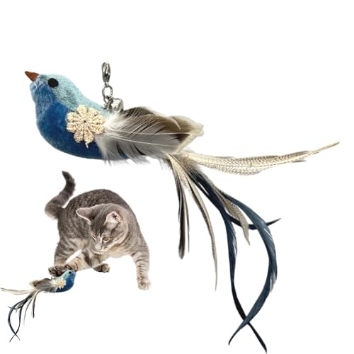 Gvblkq Feather Bird Cat Toy, Interactive Kitten Exercise Toy, Polyester Material, Fowl Feather with Bells, Fun Play Midget for Indoor, Engaging Kiitty Workout Accessory, 29x9x3cm, 1-Pack von Gvblkq