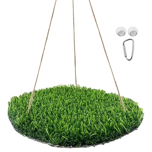 Gvblkq Grasmatte Schaukel für Vögel, , Klettern, Futtersuche, Vogelgras, Kletterstange, Hängematte, Schaukel, Spielzeug mit Haken für Sonne von Gvblkq