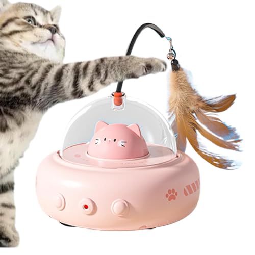 Gvblkq Interactive Cat Feather Toy, Rechargeable Pet Teaser, Automatic Rotating Playtime Enrichment, 600mah Battery-Powered Game, Engaging Kitten Boredom Reliever von Gvblkq