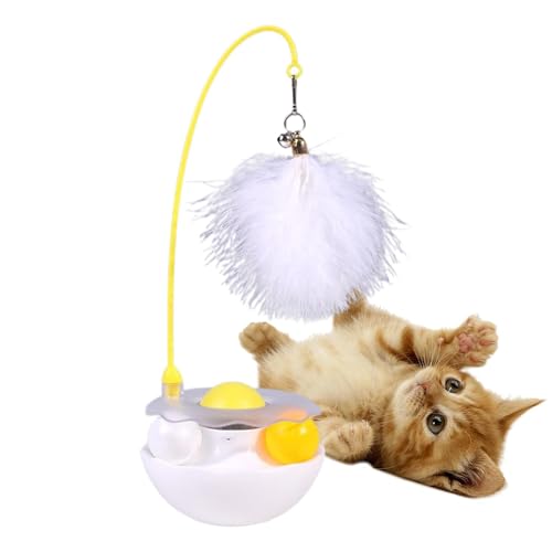 Gvblkq Interactive Cat Feather Toys, Pet Toy with Exercise Balls, Teaser Bells for Cats, Interactive Kitten Toys, Roller Tracks for Cats, Catnip for Indoor Cats, Kitten Exercise Toys, Cat Toy with B von Gvblkq