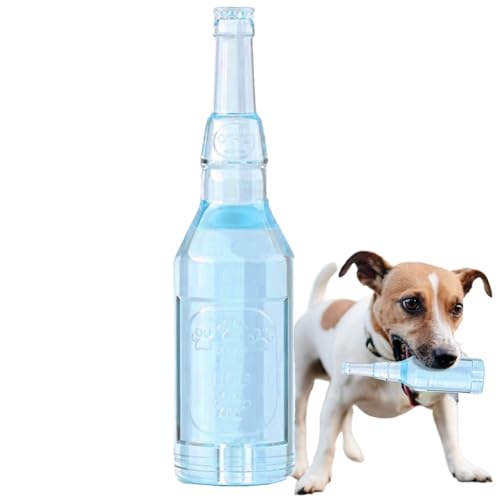 Gvblkq Interaktives schwimmendes Quietschspielzeug, Zahnende Tennisflasche mit Tennisball im Inneren, Haustierzubehör für kleine und mittelgroße Hunde, Spielzubehör, langlebiges und sicheres Design von Gvblkq