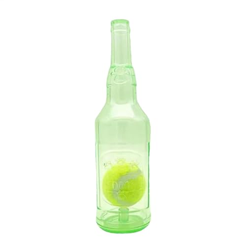 Gvblkq Interaktives schwimmendes Quietschspielzeug, Zahnende Tennisflasche mit Tennisball im Inneren, Haustierzubehör für kleine und mittelgroße Hunde, Spielzubehör, langlebiges und sicheres Design von Gvblkq