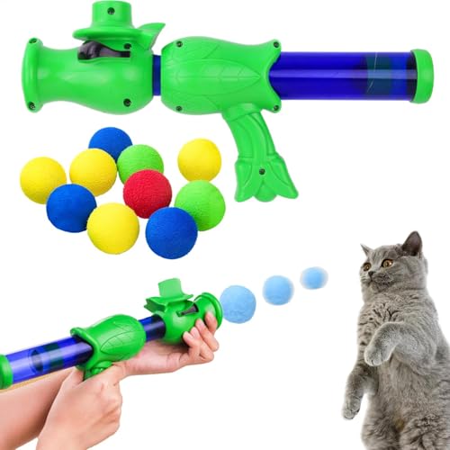 Gvblkq Katzenspielzeug Ball, Katzenapportierspielzeug für Indoor-Haustier, 10 x weiche Bälle für Katzen, kreatives Indoor-Katzentrainingsspielzeug, Indoor-Katzen-Launch-Ball Spielzeug, von Gvblkq