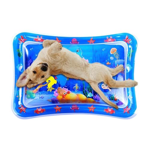 Gvblkq Versatile Cat Water Mat, Interactive Pet Toy, PVC Thickened Cat Toys with Marine Design for Animals, Cool & Comfortable Play Mat, Kittens, and Small Pets, 8.66x7.87x0.39 inches von Gvblkq