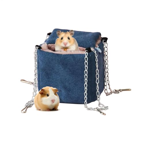 Haustierhängematte für Käfig, Frettchenbett, Hamsterschaukel, Chinchillanest, Zuckergleiter-Hängelehne, Eichhörnchenbett, Kleintierschaukel für Frettchen, Hamster, Nagetiere, 9 x 9 x 9 cm von Gvblkq