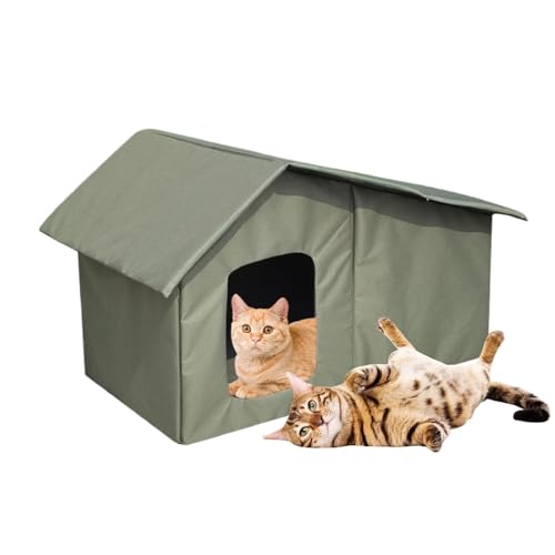 Outdoor Katzenhaus Haustierhöhle Hundehütte wasserdichte Konstruktion Abnehmbares Dach Isoliertes Design Hundehütte Ideal für den Wintergebrauch Wildkatzen und Welpen 44.0x35.0x38.0 cm von Gvblkq