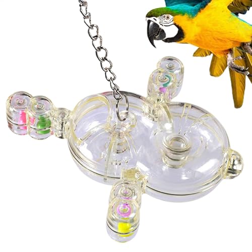 Parrot Spinner Toy, Rotating Rattle Parrot Toy, Transparent Parrot Toy, Parakeet Toy Wheel, Bird Toys for African Grey, Bird Spinner Toy, Parrot Toy with Feeding Holes, Toy for Conure Birds von Gvblkq