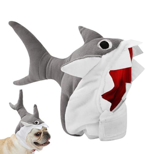 Pet Shark Hat, Cute Plush Puppy Shark Headdress, Adjustable Pet Shark Headgear, Funny Costume Cosplay Dress Up, Small Medium Dog Shark Hat, Shark Costume for Dogs, Shark Hat for Puppies, Pet Costume H von Gvblkq