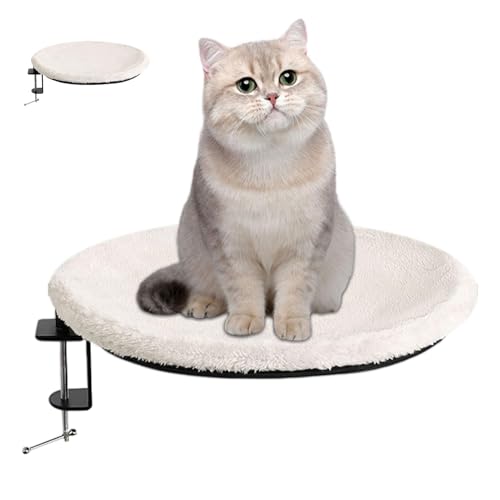 Gvblkq Stable Cat Desk Perch, Adjustable Clamp Kitten Nest, Removable Soft Cover, Pet Sleep Area for Home Working, Game Desk, and Dining Table, Enhanced Feline Comfort Zone von Gvblkq