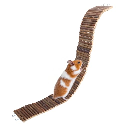 Gvhntk Hamster-Hängebrücke aus Holz, biegbare Holzleiter, Kleintiere, Bogenbrücke, Spielzeug für Hamster, Maus, Ratte, Streifenhörnchen, Schwein, Rennmäuse, Mäuse und andere kleine Nagetiere (25,6 x von Gvhntk