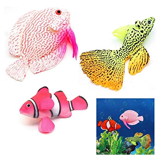 Gwill 3 Teile/Satz Künstliche Fische Glowing Effect Aquarium Decor Floating Ornament von Gwill