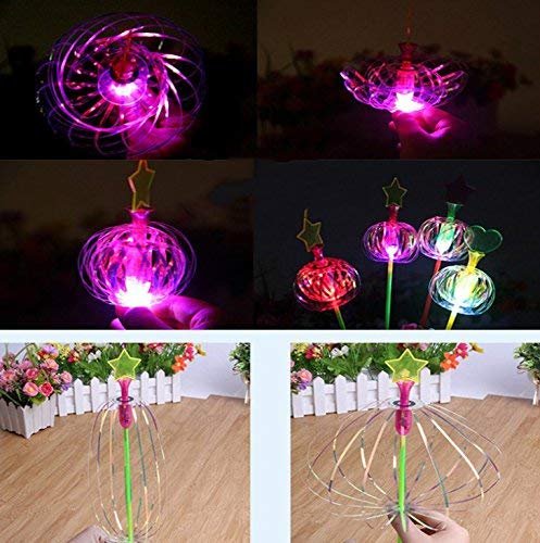 Gwill 5 Stücke Erstaunliche Funkelnde Spindel Zauberstab Regenbogen Top Flashing Magic Sticks Farbe Zufällig von Gwill