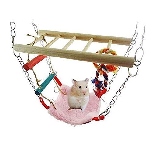 Hamster Eichhörnchen Papagei Vogel Kleintier Spielzeug Zugbrücke Schaukel Hängematte Treppe Haustierbedarf Farbe zufällig von Gwill