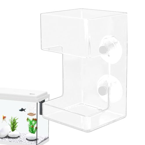 Fischfutter Rohr Automatischer Fischfutterspender Für Aquarien, Garnelen-Futterrohr Transparente Aquarium Futterspender Für Fische, Koi, Großes Aquarium 6x6x10 cm von Gwtdtoad