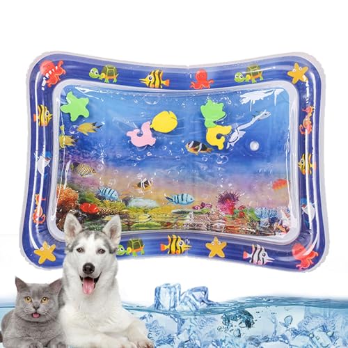 Gwtdtoad Sensorische Wasser Spielmatte Für Katzen, Sommer Wassersensorische Spielmatte, Katzen-Wasser-Spielmatte, Verdickte Wassermatte Für Katzen Und Hund Interaktives Katzenspielzeug Wassermatte von Gwtdtoad