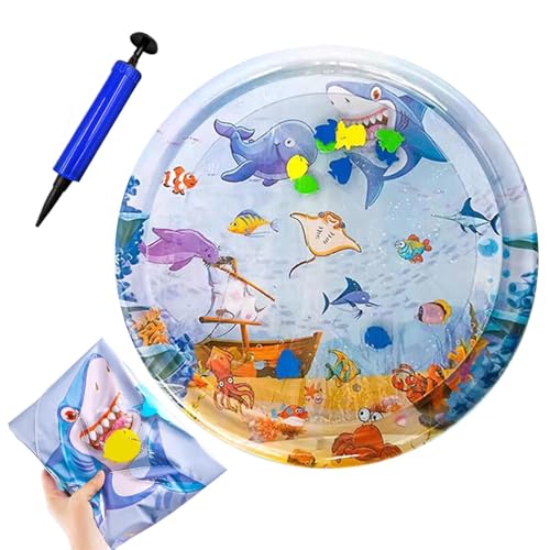 Gwtdtoad Sensorische Wasser Spielmatte Sommer Wassersensorische Katzen Wasser Spielmatte, Interaktives Katzenspielzeug Aufblasbare Wassermatte Für Junge, Mädchen,Katzen Und Hund 30x30x2cm von Gwtdtoad