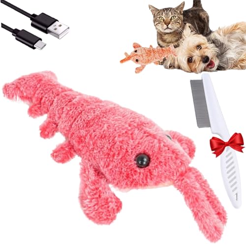 Gyagalre Floppy Lobster Interactive Dog Toy, Lobster Interactive Dog Toy, Floppy Lobster Dog Toy, Lobster Dog Toy (Pink) von Gyagalre