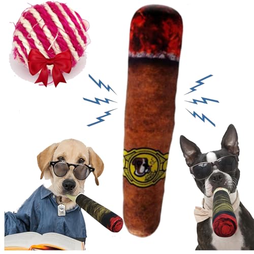 Gyagalre Hundespielzeug für Zigaretten, lustiges Hundespielzeug, quietschendes Hundespielzeug zur Zahnreinigung, Tier-Zigaretten-Stil, cool gefüllt (A) von Gyagalre