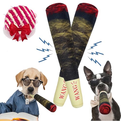 Gyagalre Hundespielzeug für Zigaretten, lustiges Hundespielzeug, quietschendes Hundespielzeug zur Zahnreinigung, Tier-Zigaretten-Stil, cool gefüllt (B*2) von Gyagalre