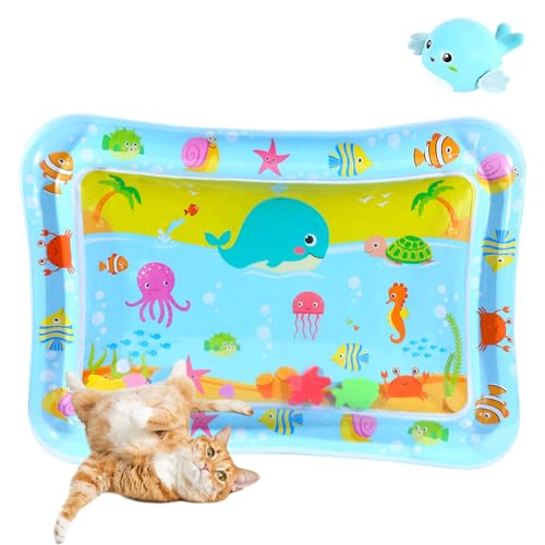 Gyagalre Wassermatte Katze, Wasserspielmatte Katze, Spielmatte Mit Wassersensor, Sensor-Wasserspielmatte Für Katzen (Whale B) von Gyagalre