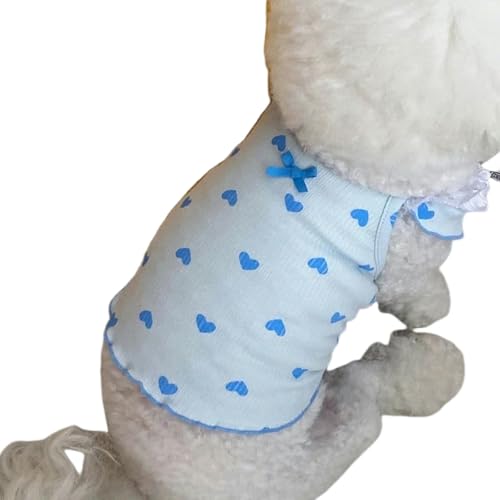 Gyios Hundepullover Hundekleider Für Kleine Hunde Mädchen Blumenpupf Prinzessin Kleid Sommerblumen-blau-s von Gyios