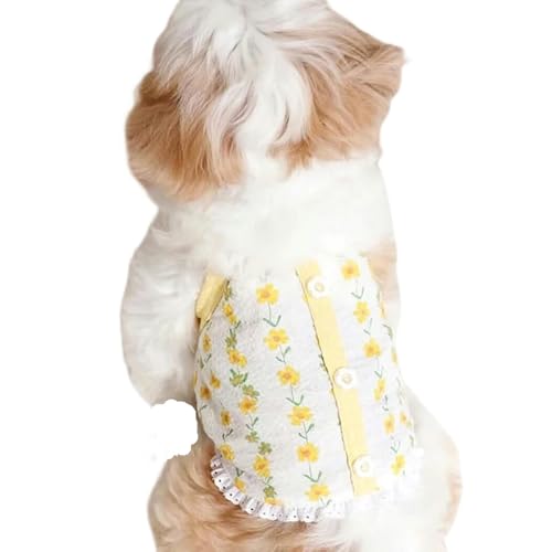 Gyios Hundepullover Sommerhund -Halt -Rock Fashion Print Hund Prinzessin Rock Süße Welpe Kostüme Haustierkatze Kleid-a-m von Gyios