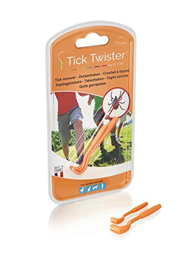 O'TOM® / Tick Twister® Set mit 2 Größen von Zeckenhaken (Zeckenzange) - Effektive Zeckenpinzette für Hunde, Katzen, Pferde und Menschen - Original Zeckenentferner von Tick Twister