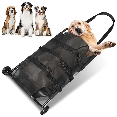 Pet Transport Stretcher Max Loading 113.4 kg Large Dog Stretcher with Noiseless Wheels, 45 x 22 Inch Animal Transport Stretcher Emergency Carry Stretcher for Large Dog von HABEWLU