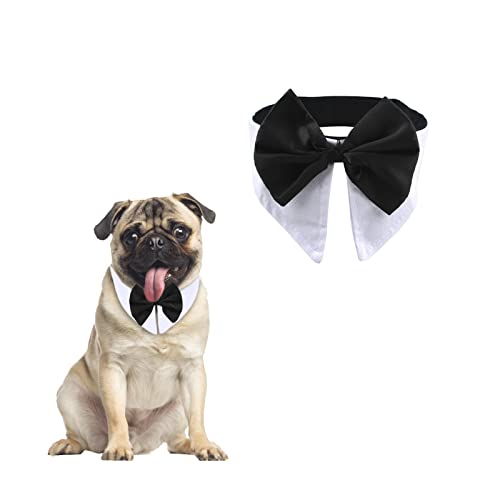 HACRAHO Smokingfliege für Hunde, 1 Stück, formelle Fliege für Haustiere, verstellbar, Smoking, Hochzeitskostüm, Halsband mit Fliege für Hunde und Katzen, Halsumfang 40,6–45,7 cm von HACRAHO