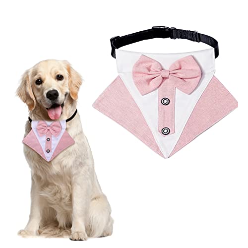 HACRAHO Hunde-Smoking-Bandana, 1 Stück, Hochzeit, Hundehalsband, verstellbar, Smoking, Fliege für kleine und mittelgroße Hunde, Geburtstagspartys, Größe M HACRAHO Hunde-Smoking-Bandana, 1 Stück, Hochzeit, Hundehalsband, verstellbar, Smoking, Fliege für kleine und mittelgroße Hunde, Geburtstagspartys, Größe M von HACRAHO