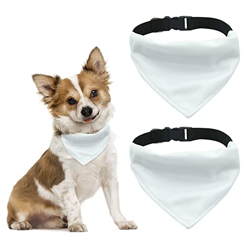 HACRAHO Hundehalstuch Mit Verstellbarer Schnalle, 2 PCS Hund Sublimation Doppelseitiges Leeres Hundehalstuch Mit D-Ring Verstellbares Hundehalstuch Mit Schnellverschluss-Schnalle, L von HACRAHO