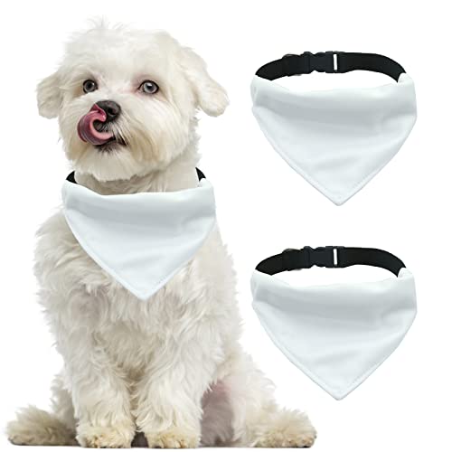 HACRAHO Hunde-Bandana mit Verstellbarer Schnalle, 2 Stück Haustier-Hunde-Sublimation, doppelseitig, blanko, Hunde-Bandanas mit D-Ring, Hunde-Bandana für kleine Hunde, Katzen, S von HACRAHO