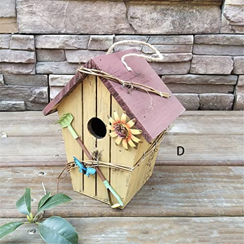 Garten Bauernhaus Dekoration Im Freien Vogelnest, Kolibri-Nest, Outdoor-voliere, Vogelhaus - Vogelhaus Aus Holz Für Indoor Outdoor Garten Dekor, Zaunkönig Schwalbe Spatz (D) von HADAVAKA