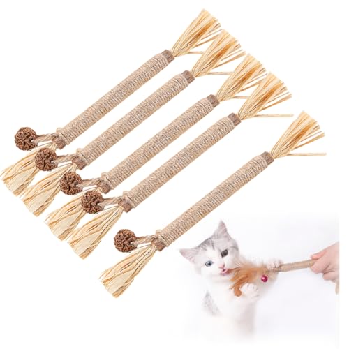 HADAVAKA Nylatails Cat Chew Stick, Cat Dental Care Toy, Catnip Sticks for Teeth Grinding, Matatabi Silvervine Chew Sticks, Interactive Cat Toys, Cats Kitten Teething Toys Cat Teeth Cleaning Toy (A) von HADAVAKA