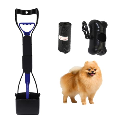 HADAVAKA Pet Pooper Scooper, Dog Waste Scoop Pickup Remover, Lightweight & Compact Dog Poo Picker, with Waste Bags Dispenser, for Walks Garden Dog Poop Waste Pick Up Rake (M) von HADAVAKA