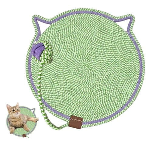 HADAVAKA Woven Cat Pads, Scratching Pads for Indoor Cats, Four Seasons Universal Dog Sleeping Scratching Mat, Scratching Pads Cat, Cat Scratching Mat Cotton Rope Cat Scratching Pad (Green,42 * 42cm) von HADAVAKA