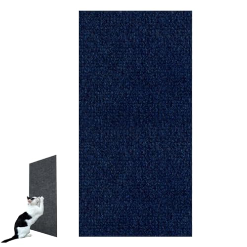 Wandaufkleber Katze Scralching Matte Trimmbarer Selbstklebender Teppich-katzenmattenmatten-pad Bodenschutzmodell-kratzstopper Stab Auf Boden Und Wand Fleißige Katzenklettermatte (L,Blue) von HADAVAKA