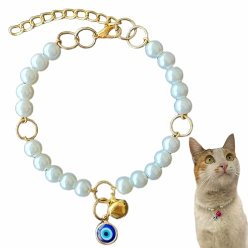 Das Katzenhalsband mit Glöckchen ist abnehmbar, Perlen für Mädchen und Jungen, verstellbares Halsband für Kätzchen und ausgewachsene Katzen, kleine Hunderassen von HADESS