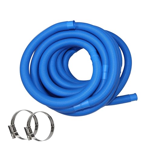 HAF® Hochwertiger Schwimmbadschlauch mit Muffen in Blau 32mm - UV & Chlorbeständiger Flexibler Solarschlauch/Saugschlauch/Pumpenschlauch für Schwimmbecken - Qualität: Made in Germany - Länge: 6m von HAF