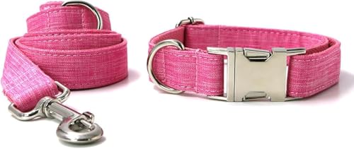 Das Comfort-Hundehalsband, Hundehalsband und Leine-Set, verstellbare Hundehalsbänder mit Metallschnalle und Leine for kleine Hunde. Starke geflochtene Leine for mittelgroße und große Hunde beim Spazie von HAFEISI